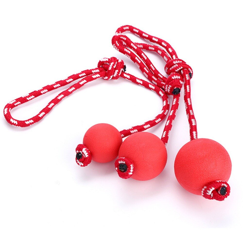 Toy ball rubber with leash 6cm - L
