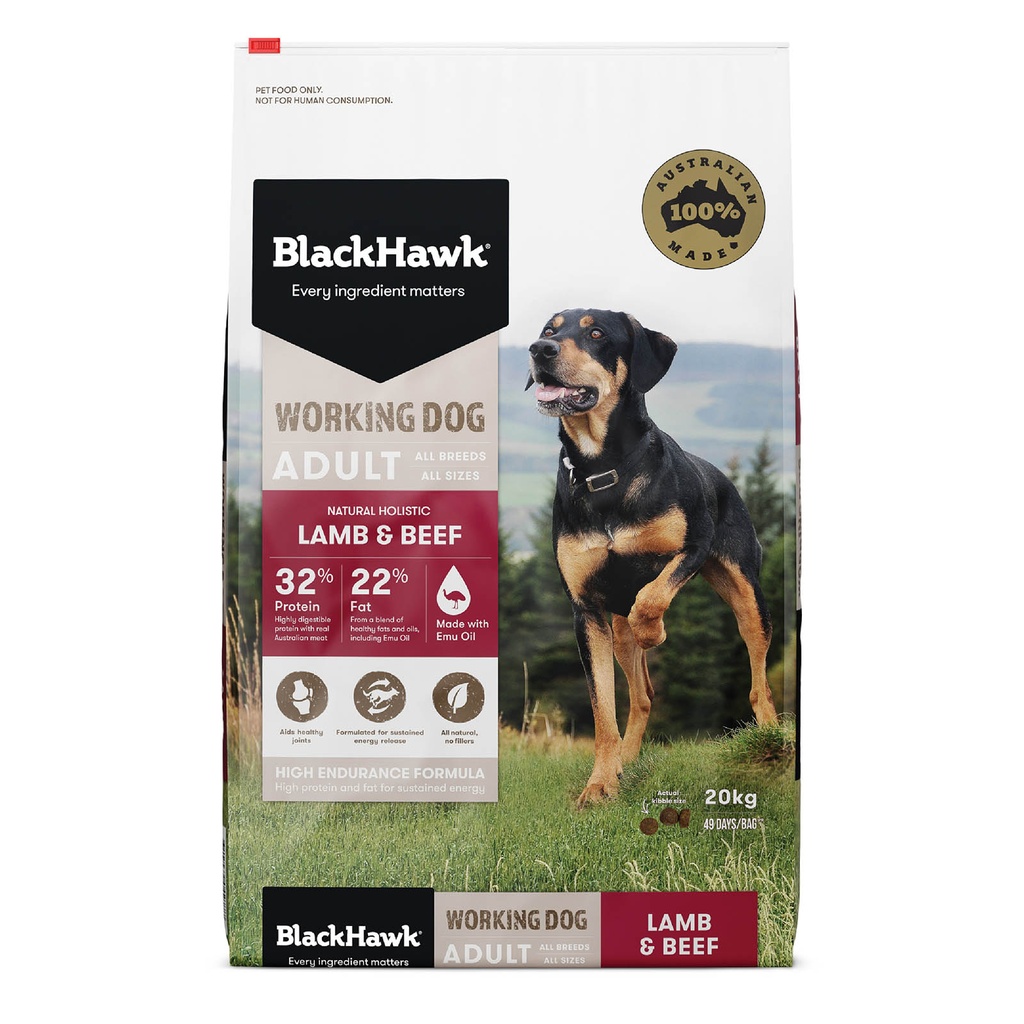 Blackhawk Adult Working Dog Lamb & Beef 20kg