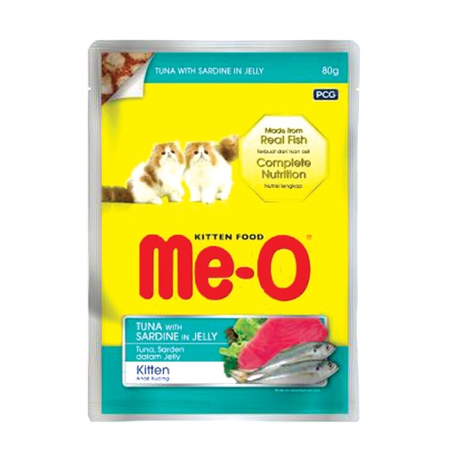 Me-O Pouch Kitten Tuna With Sardine In Jelly 80g