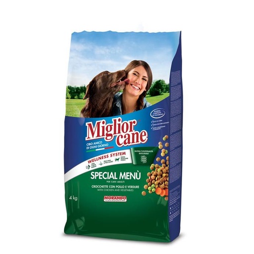 [PC01243] Miglior Cane Special Menu  Kibbles With Chicken & Vegetables 4Kg