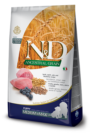 [PC02576] N&D Ancestral Grain Medium & Maxi Puppy 2.5Kg