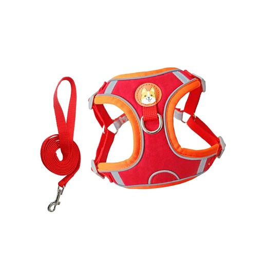 [PC03493] Harness Soft Chest Pad With Leash Luxury - S