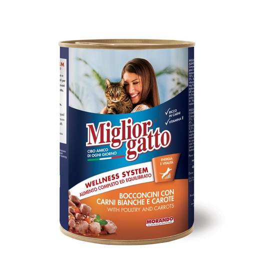 [PC03500] Miglior Gatto Chunks With Poultry & Carrot 405g